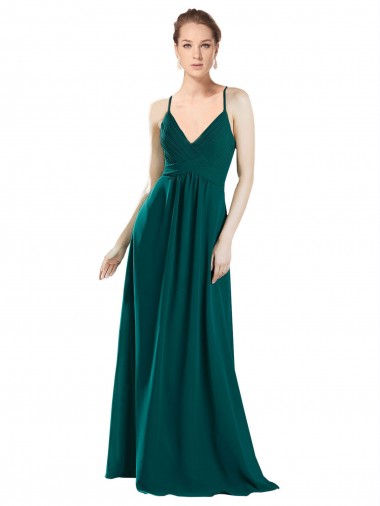 Best Sexy Chiffon Bridesmaid Dress with Deep V-Neckline Sydney
