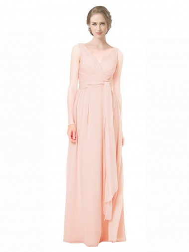 Best Full Length Chiffon Bridesmaid Dress with V-Front and Back Sydney