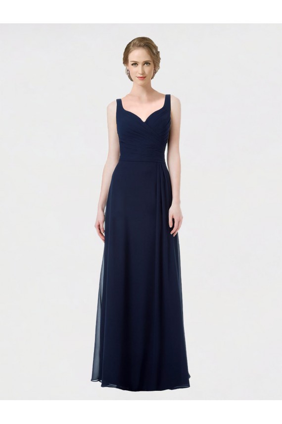 Best Long Chiffon Bridesmaid Dress with Sweetheart Neckline and Shoulder Straps Sydney