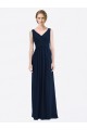 Best Long Chiffon V-Neck Sleeveless Bridesmaid Dress with Criss-Cross Pleated Bodice Sydney