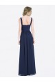 Best Long Chiffon V-Neck Sleeveless Bridesmaid Dress with Criss-Cross Pleated Bodice Sydney