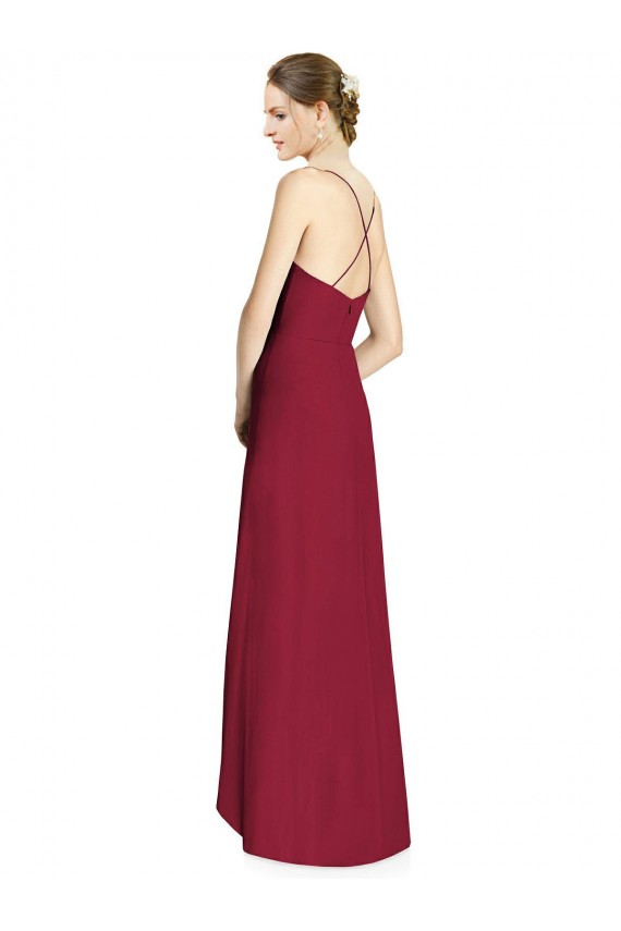 Best Draped V-Neck High Low Chiffon Bridesmaid Dress Sydney