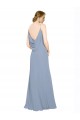 Best Cowl Back Long Chiffon Slip Bridesmaid Dress with Straps Sydney
