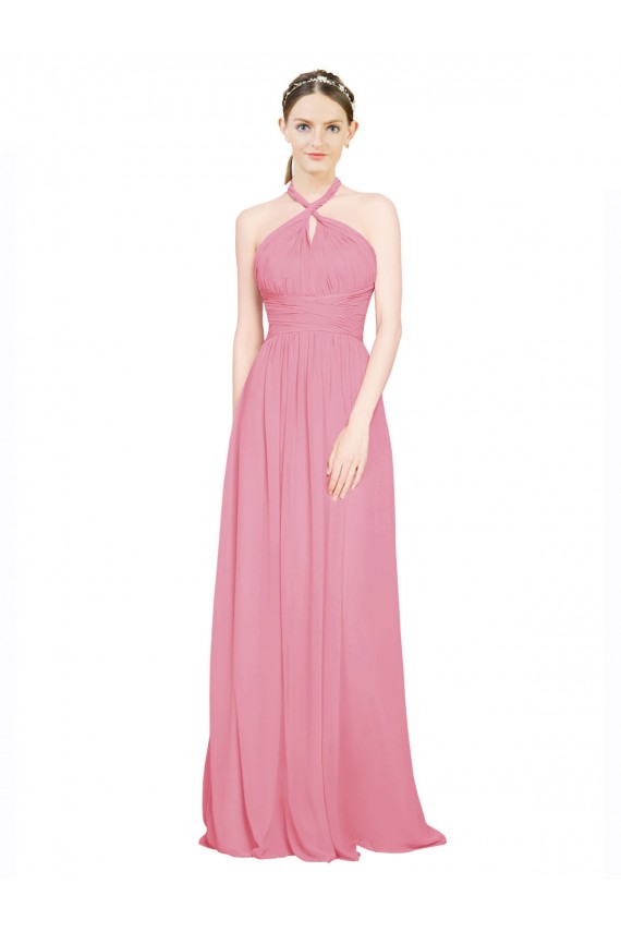 Best Halter Neck Keyhole A-Line Chiffon Bridesmaid Dress Sydney