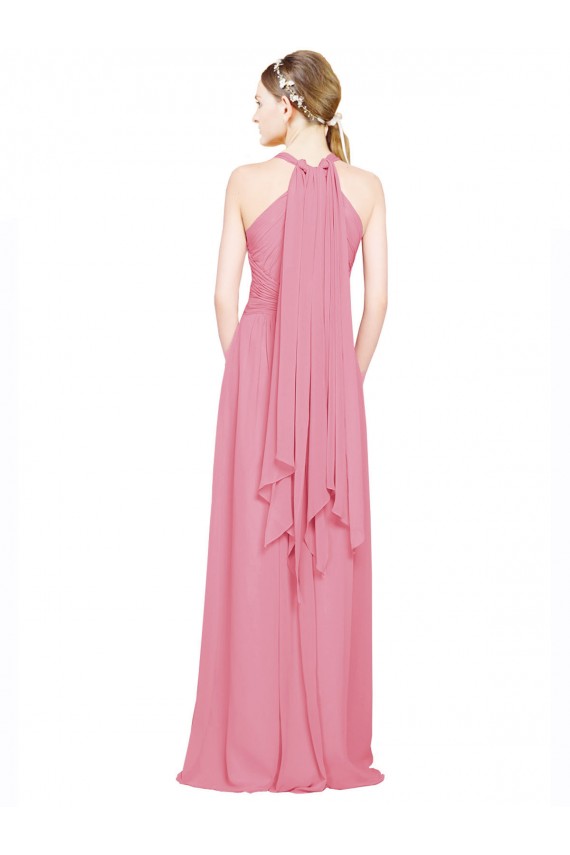 Best Halter Neck Keyhole A-Line Chiffon Bridesmaid Dress Sydney