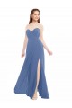 Best Classic Strapless Bridesmaids Dress with Draped Sweetheart Bodice and Side Slit Sydney