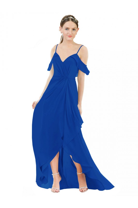 Best High Low Boho Bridesmaid Dress with Cold Shoulder Sleeves Sydney