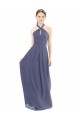 Best High Halter Neck Chiffon Bridesmaid Dress with Twist-Tie Sydney