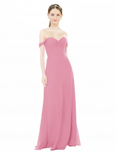Best Fitted Sweetheart Bodice Chiffon Bridesmaid Dress with Draped Cap Sleeves Sydney