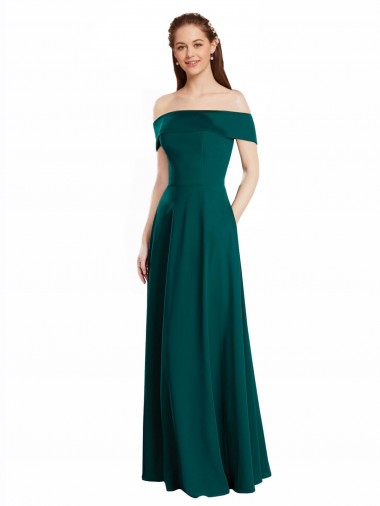 Best Classic Off the Shoulder Chiffon Bridesmaid Dress with Cap Sleeves Sydney