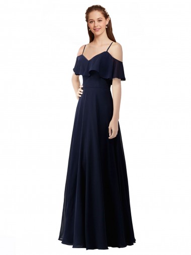 Best Chiffon Bridesmaids Dress with Off the Shoulder Ruffle Detail Sydney