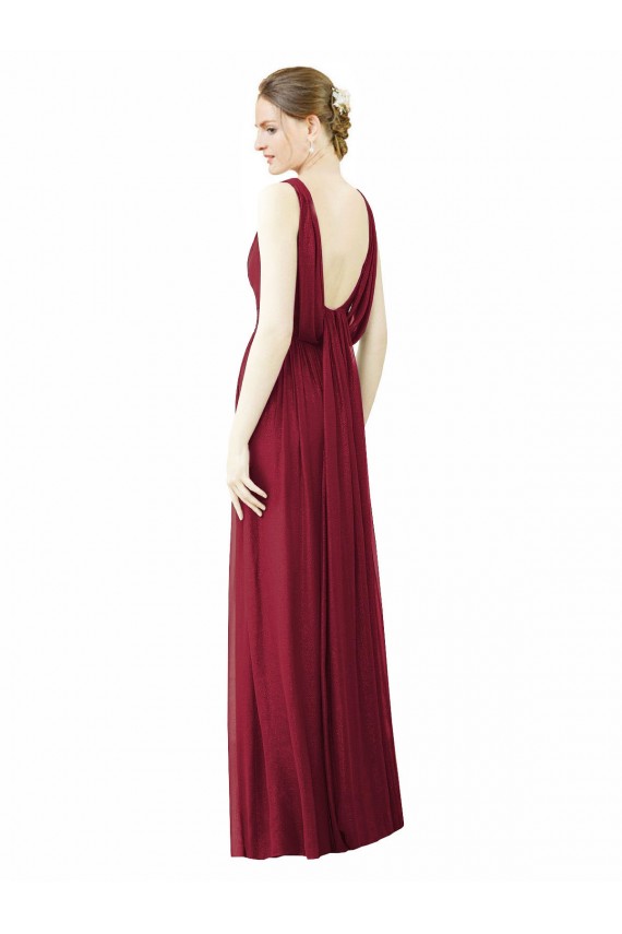 Best V-Neck Full-Length Sleeveless Low Back Chiffon Bridesmaid Dress Sydney