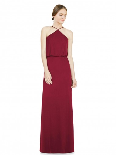 Best Sleek Halter Neck A-Line Chiffon Bridesmaid Dress Sydney