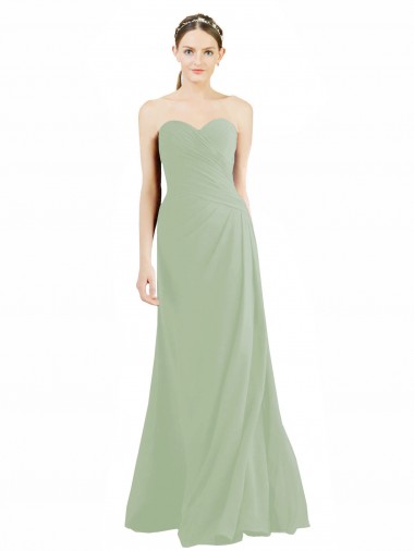 Best Sweetheart Neckline Draped Floor Length Chiffon Bridesmaid Dress Sydney