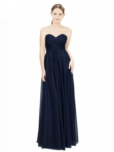 Best Strapless Sweetheart Long Chiffon Bridesmaid Dress Low Back Sydney