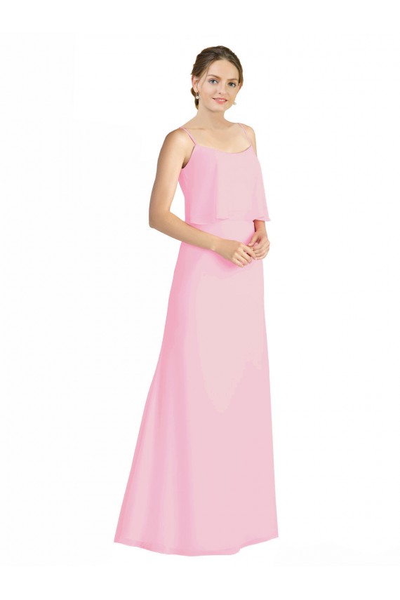Best Spaghetti Straps A-Line Chiffon Bridesmaid Dress Low Back Sydney
