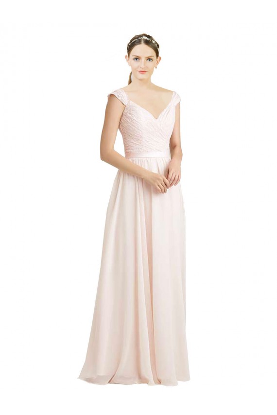Best Sweetheart A-Line Chiffon Bridesmaid Dress with Ruched Lace Bodice Sydney