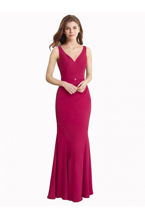 Best V-Neck Mermaid Chiffon Bridesmaid Dress / Prom Dress with V-Back and Belt Sydney