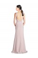 Best Long Slim Chiffon Bridesmaid Dress with Ruffled Waist and Keyhole Sydney