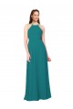 Best Simple Chiffon Bridesmaid Dress with High Halter Neckline Sydney