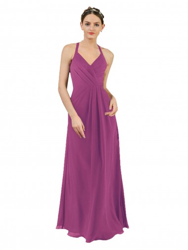 Best Sassy Chiffon Bridesmaid Dress with Halter Neckline Sydney