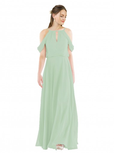 Best Off-the-Shoulder Long Chiffon Beachy Bridesmaid Dress Sydney