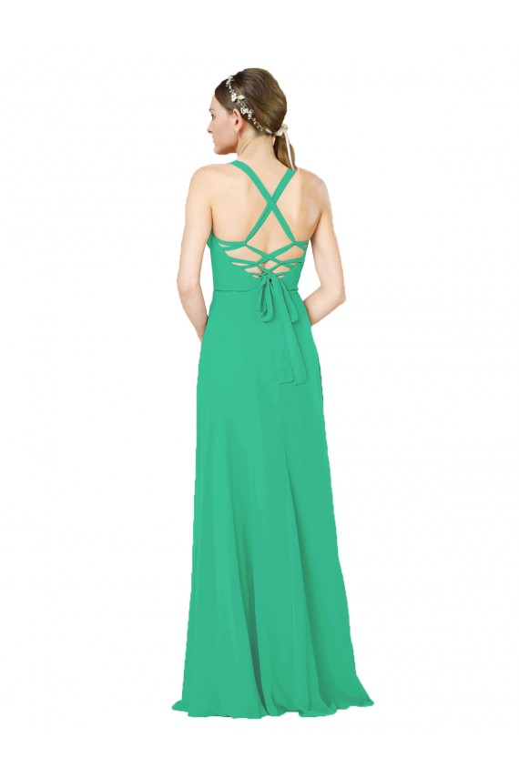 Best Classic Chiffon Bridesmaid Dress with Lace-Up Back Sydney