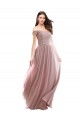 Best Floor Length Chantilly Lace Off the Shoulder Chiffon Bridesmaid Dress Sydney
