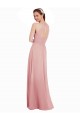 Best Chiffon Bridesmaids Dress with Draped Bodice and Keyhole Back Sydney
