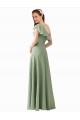 Best Chiffon Bridesmaids Dress with Ruffles Flutter Sleeves Sydney