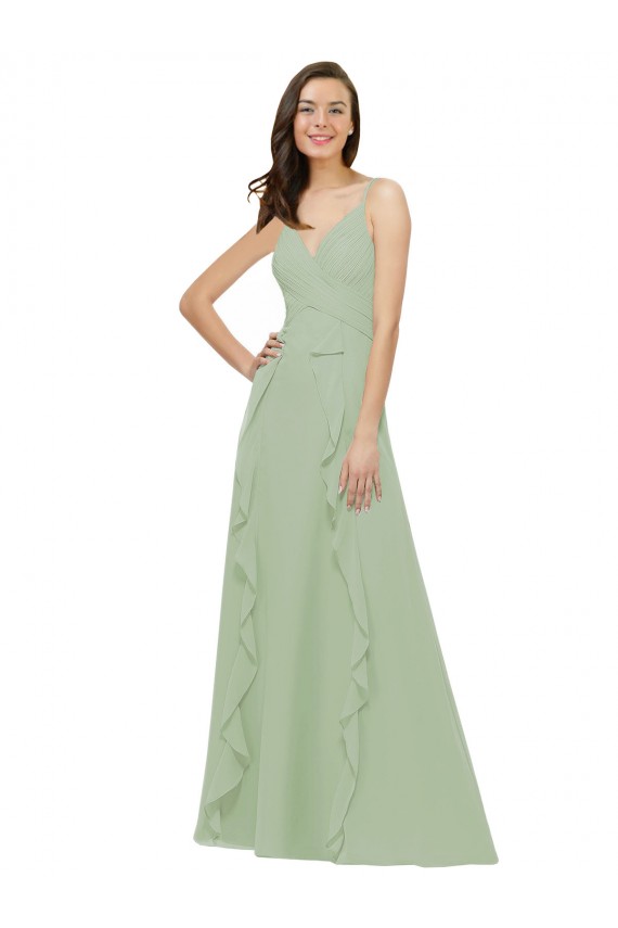 Best Chiffon Bridesmaid Dress with Ruffles and Draping Sydney