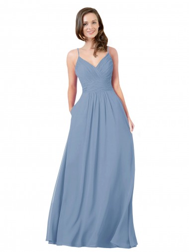 Best A-Line Ruched V-Neckline Chiffon Bridesmaid Dress Sydney