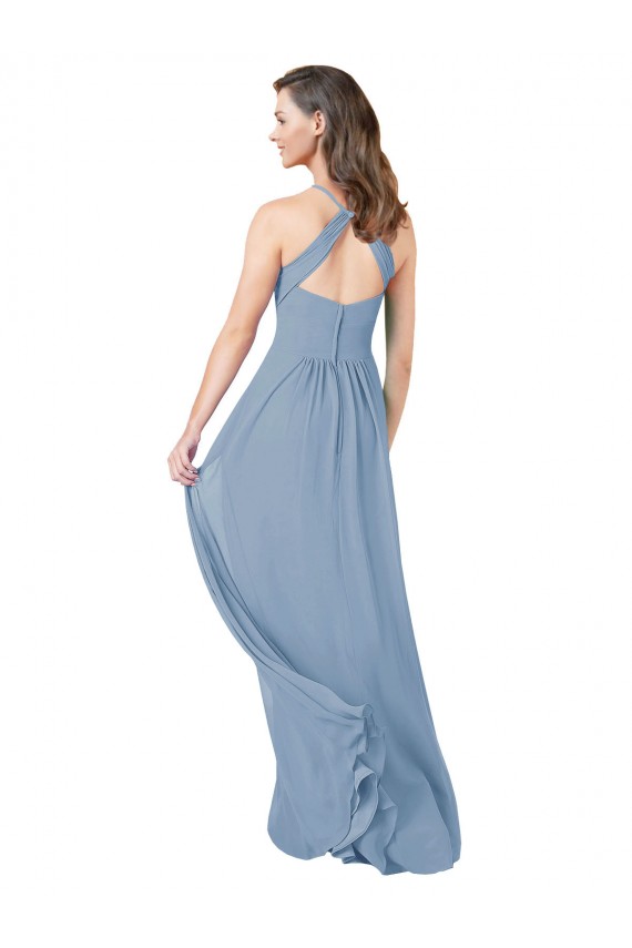Best Chiffon Bridesmaid Dress with High Halter Neckline Sydney