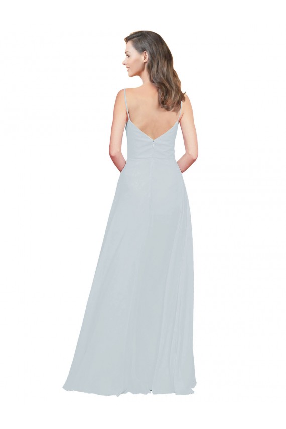 Best Slim A-Line Chiffon Bridesmaid Dress with Spaghetti Strap Gathered Bodice Sydney