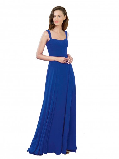Best Square Neck A-Line Long Floor Length Chiffon Bridesmaid Dress Sydney