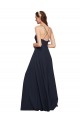 Best Long Chiffon Bridesmaid Dress with Criss Cross Straps and Ruffles Sydney