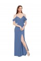 Best Mock-Wrap Off the Shoulder Long Chiffon Bridesmaid Dress with Side Slit Sydney