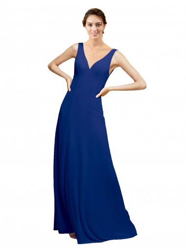Best V-Neck Sheath Chiffon Bridesmaid Dress with V-Back Sydney