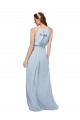 Best High Keyhole Neck Long Chiffon Bridesmaid Dress with Slit Sydney