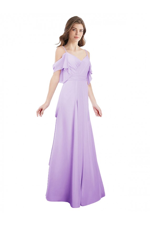 Best Chiffon Bridesmaid Dress with Draped Sweetheart Bodice and Off The Shoulder Flounces Sydney