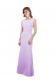 Best Chiffon Column Bridesmaid Dress with High Round Neckline and Cap Sleeves Sydney