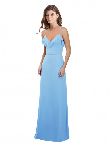 Best Slim Chiffon Bridesmaid Dress with Ruffled Sweetheart Neckline Sydney