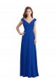 Best Draped Shoulder V-Neck Long Chiffon Bridesmaid Dress Sydney