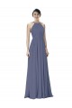 Best Halter Neck Ruched Bodice Chiffon Bridesmaid Dress Sydney