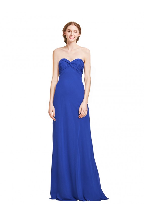 Best Sweetheart Neckline Chiffon Ruched Bodice Tie Back Bridesmaid Dress Sydney