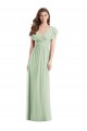 Best Flutter Sleeves Draped Wrap V-Neck Chiffon Bridesmaid Dress Sydney