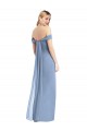 Best Full Length Draped Off the Shoulder Maxi Bridesmaid Dress with Shirred Streamer Sydney