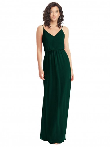 Best V-Neck Blouson Bodice Chiffon Maxi Bridesmaid Dress Sydney