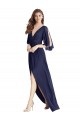 Best Split Sleeves Backless Chiffon Maxi Bridesmaid Dress Sydney
