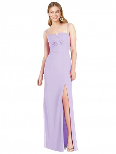 Best Spaghetti Straps Mermaid Chiffon Bridesmaid Dress with Side Front Slit Sydney